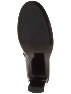 Leder-Stiefeletten in Schwarz><noscript><img width=