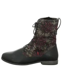 Think! Halbschuhe^Leder-Stiefeletten in Schwarz/ Grau