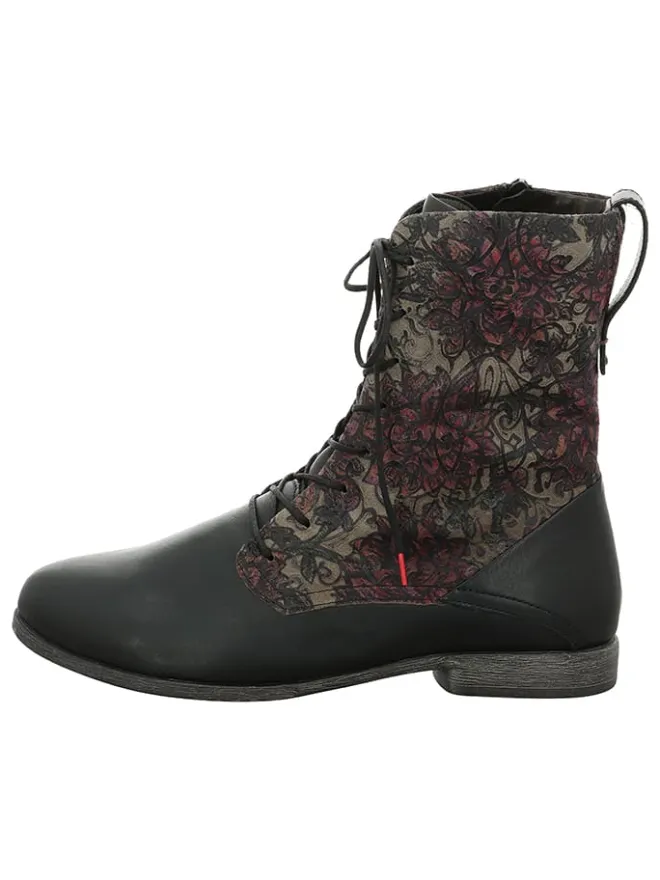 Think! Halbschuhe^Leder-Stiefeletten in Schwarz/ Grau