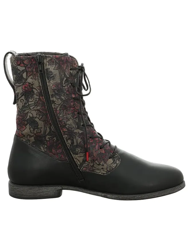 Think! Halbschuhe^Leder-Stiefeletten in Schwarz/ Grau
