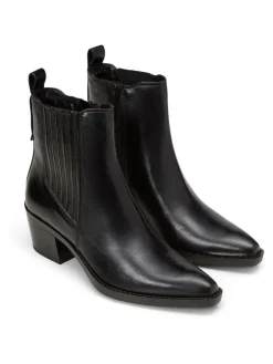 Marc O'Polo Shoes Stiefeletten^Leder-Stiefeletten in Schwarz