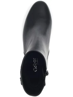 Leder-Stiefeletten in Schwarz><noscript><img width=