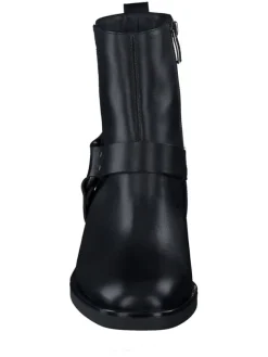 Leder-Stiefeletten in Schwarz><noscript><img width=