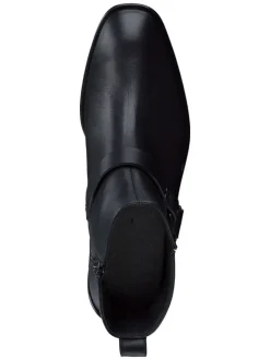 Leder-Stiefeletten in Schwarz><noscript><img width=