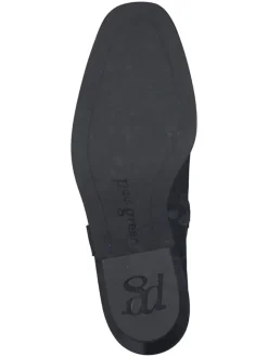 Leder-Stiefeletten in Schwarz><noscript><img width=
