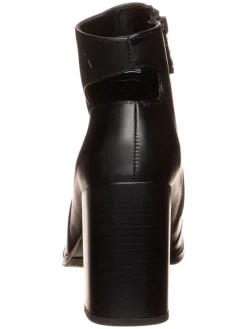 Leder-Stiefeletten in Schwarz><noscript><img width=