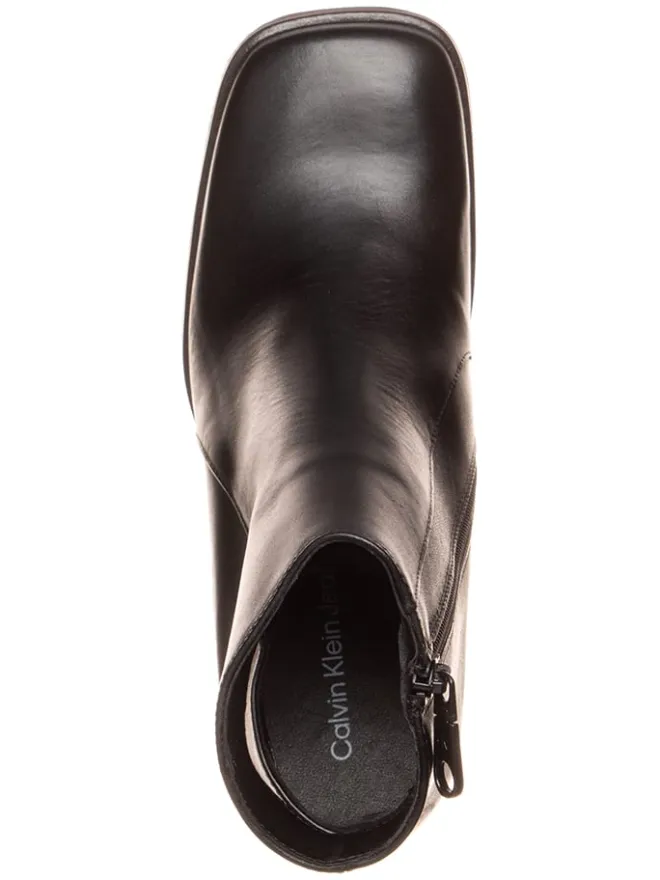 Leder-Stiefeletten in Schwarz>Calvin Klein Outlet