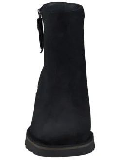 Leder-Stiefeletten in Schwarz><noscript><img width=