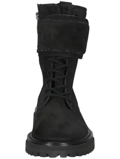 Leder-Stiefeletten in Schwarz><noscript><img width=