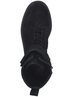 Leder-Stiefeletten in Schwarz><noscript><img width=