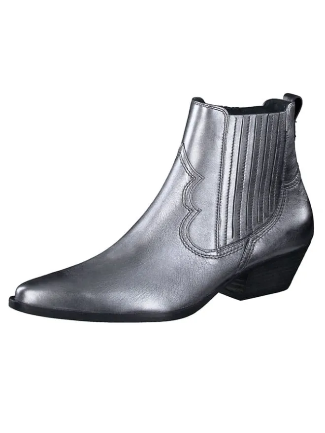 Leder-Stiefeletten in Silber>Paul Green Outlet