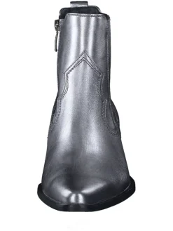 Leder-Stiefeletten in Silber><noscript><img width=