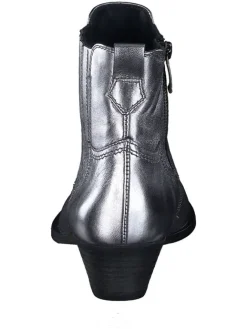 Leder-Stiefeletten in Silber><noscript><img width=