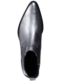 Leder-Stiefeletten in Silber><noscript><img width=