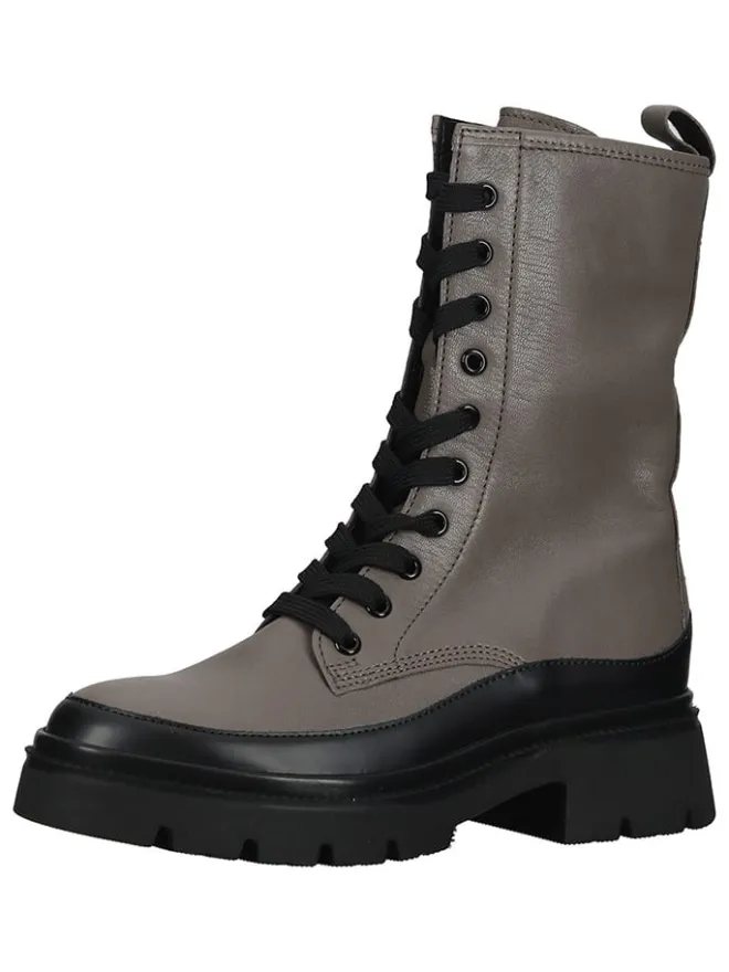 Gabor Stiefeletten^Leder-Stiefeletten in Taupe/ Schwarz