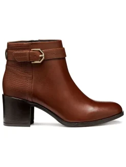 Geox Stiefeletten^Leder-Stiefeletten "New Asheel" in Hellbraun