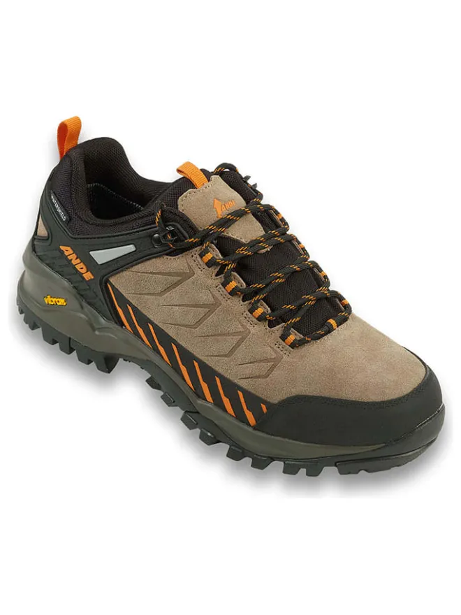 Ande Outdoorschuhe^Leder-Trekkingschuhe "Sniper Low" in Hellbraun/ Schwarz
