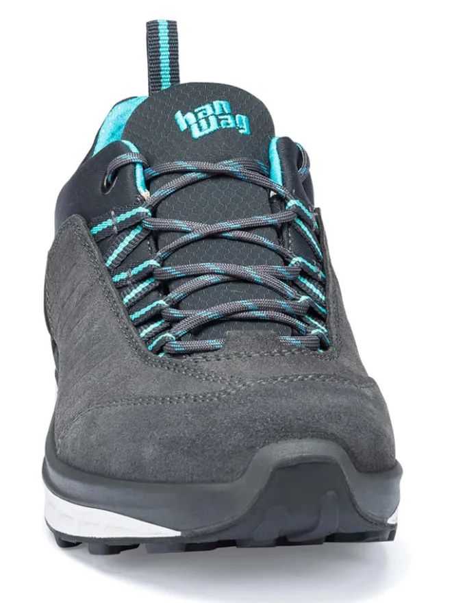hanwag Outdoor- & Sportschuhe^Leder-Walkingschuhe "Blueridge Low Lady LL" Grau/ Türkis