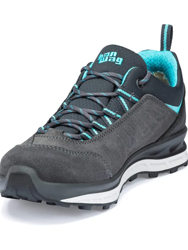 hanwag Outdoor- & Sportschuhe^Leder-Walkingschuhe "Blueridge Low Lady LL" Grau/ Türkis