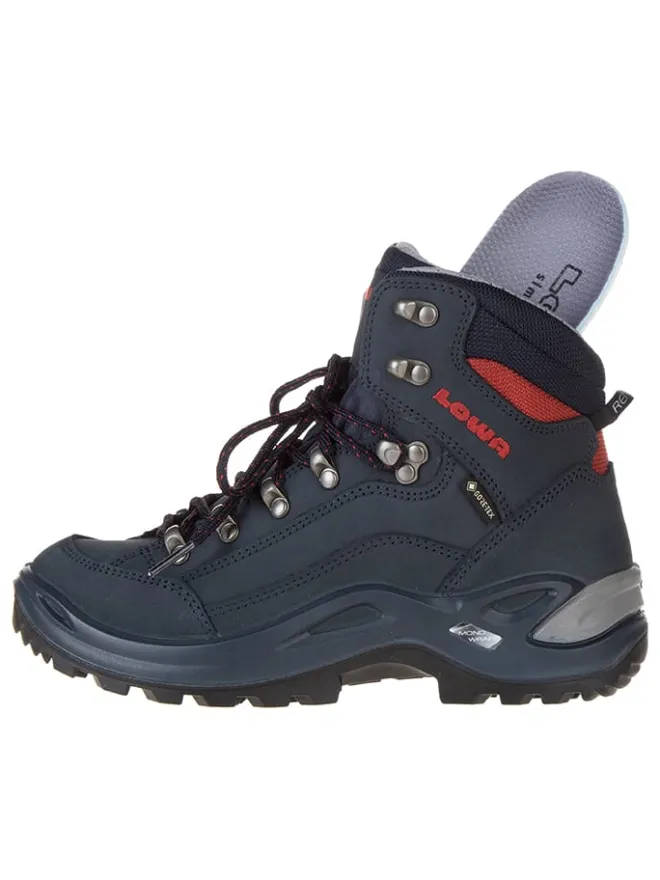 Leder-Wanderboots "Renegade GTX MID" in Dunkelblau/ Rot>LOWA Clearance