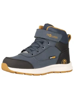 Leder-Wanderboots "Stavanger Mid Cut XT" in Dunkelblau>Trollkids Clearance