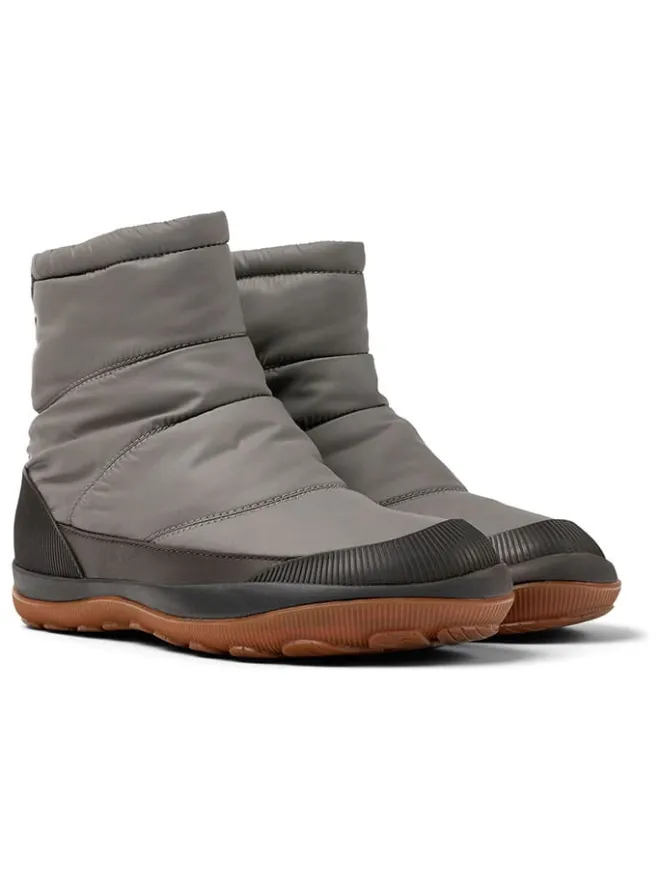 Leder-Winterboots in Grau/ Schwarz>Camper Online