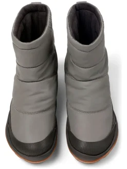Leder-Winterboots in Grau/ Schwarz><noscript><img width=