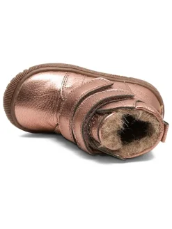 Leder-Winterboots in Rosegold><noscript><img width=