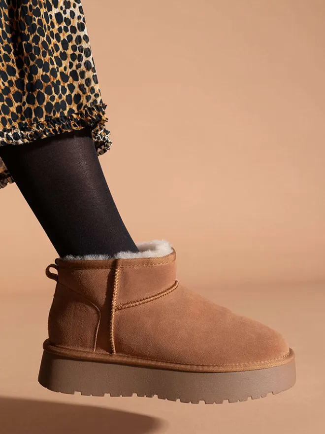 Gooce Stiefel & Boots^Leder-Winterboots "Mindy" in Hellbraun