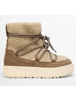 Leder-Winterboots "Pia" in Beige/ Hellbraun>Marc O'Polo Shoes Discount