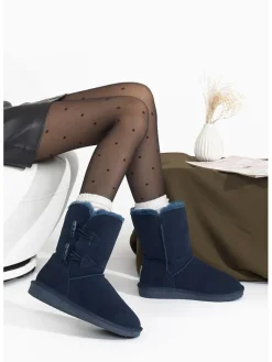 Leder-Winterstiefel "Hubbard" in Dunkelblau>Gooce Best