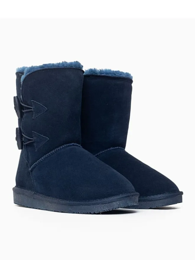 Leder-Winterstiefel "Hubbard" in Dunkelblau>Gooce Best