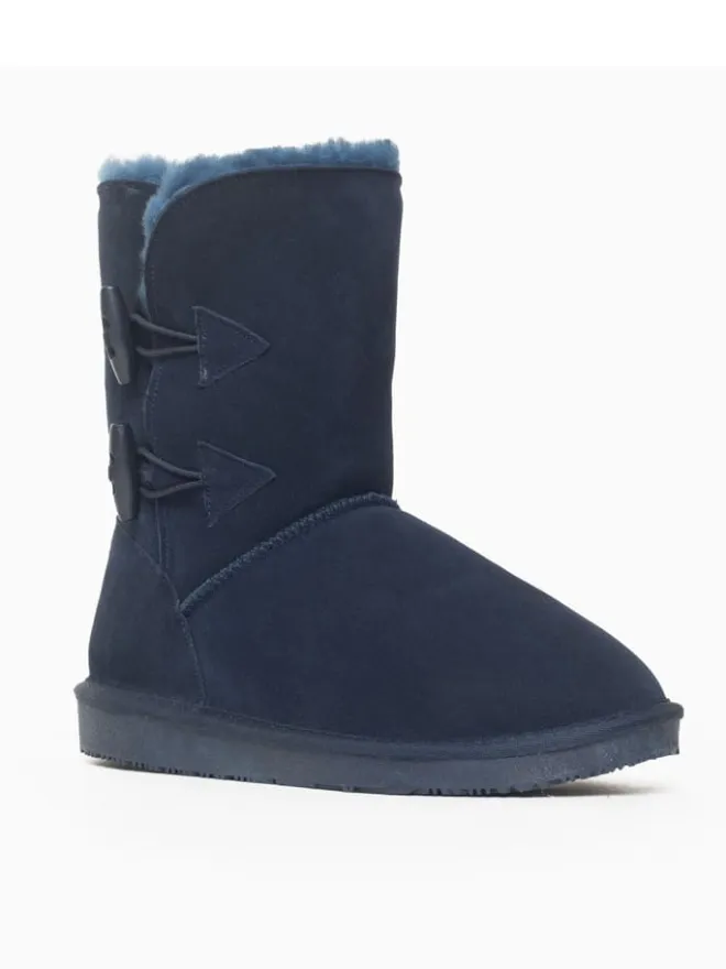 Leder-Winterstiefel "Hubbard" in Dunkelblau>Gooce Best