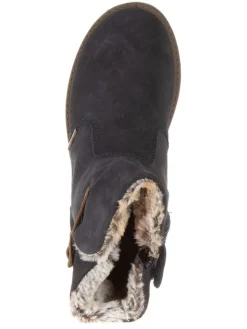 Leder-Winterstiefel in Anthrazit><noscript><img width=