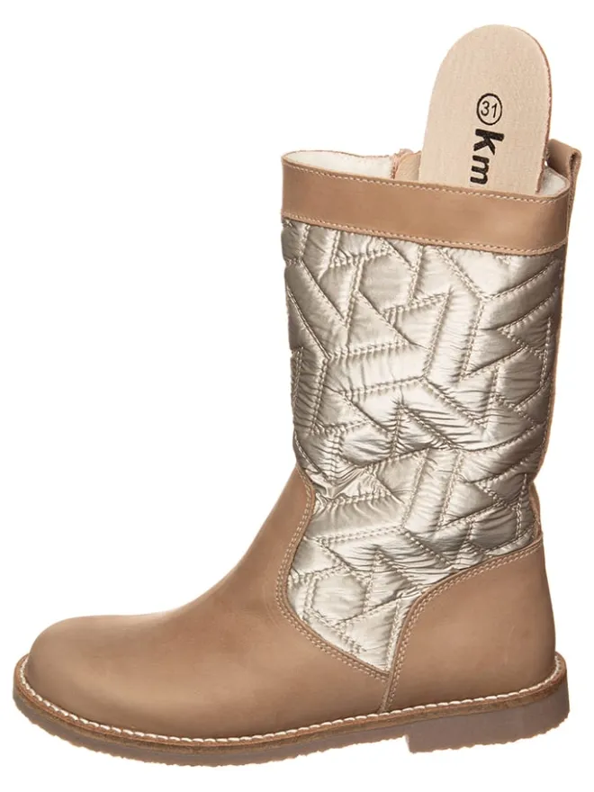 kmins Stiefel & Boots·Stiefel^Leder-Winterstiefel in Beige/ Gold