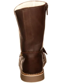 Leder-Winterstiefel in Braun><noscript><img width=