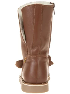 Leder-Winterstiefel in Braun><noscript><img width=