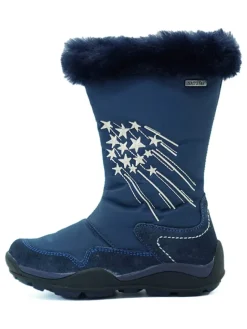 Leder-Winterstiefel in Dunkelblau>El Naturalista Outlet