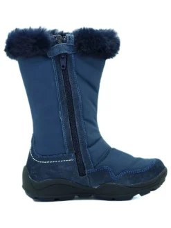Leder-Winterstiefel in Dunkelblau><noscript><img width=