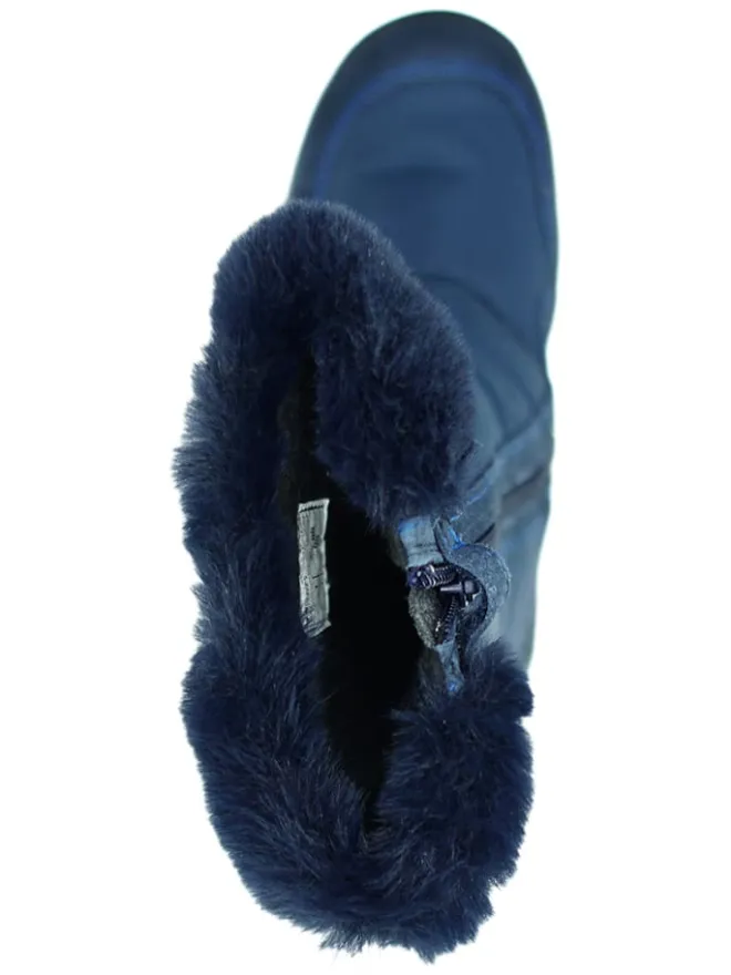 Leder-Winterstiefel in Dunkelblau>El Naturalista Outlet
