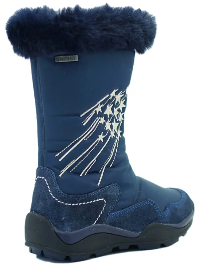 Leder-Winterstiefel in Dunkelblau>El Naturalista Outlet