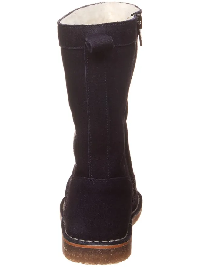 Leder-Winterstiefel in Dunkelblau>kmins Discount