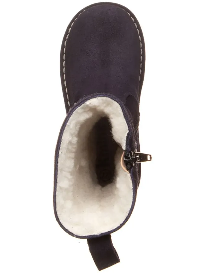 Leder-Winterstiefel in Dunkelblau>kmins Discount