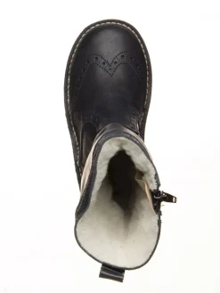 Leder-Winterstiefel in Dunkelblau><noscript><img width=