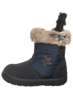 Leder-Winterstiefel in Dunkelblau><noscript><img width=