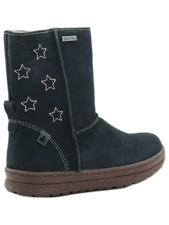 Leder-Winterstiefel in Dunkelblau><noscript><img width=