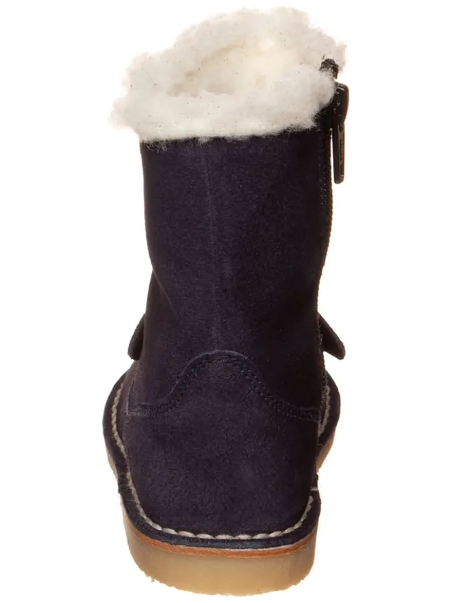 Leder-Winterstiefel in Dunkelblau>kmins Outlet