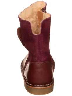 Leder-Winterstiefel in Dunkelbraun><noscript><img width=
