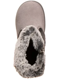 Leder-Winterstiefel in Grau><noscript><img width=