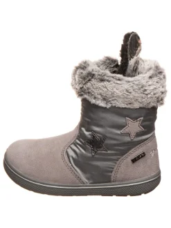 Leder-Winterstiefel in Grau><noscript><img width=